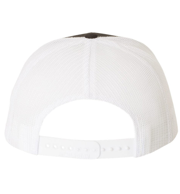 Inshore Slam 6 Panel Trucker Snap Back Hat Black White XL