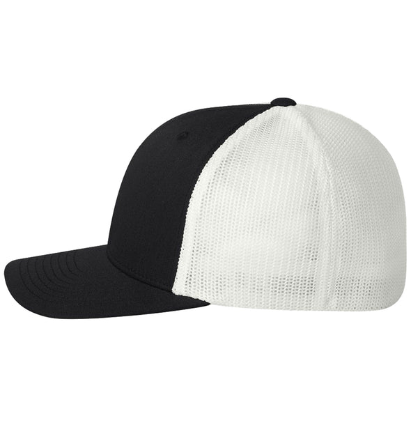 Hammerhead Deco 6 Panel Trucker Flexfit Black White Hat