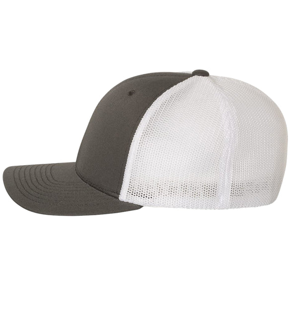 Stripah Kraken 6 Panel Charcoal White Flexfit Trucker Hat