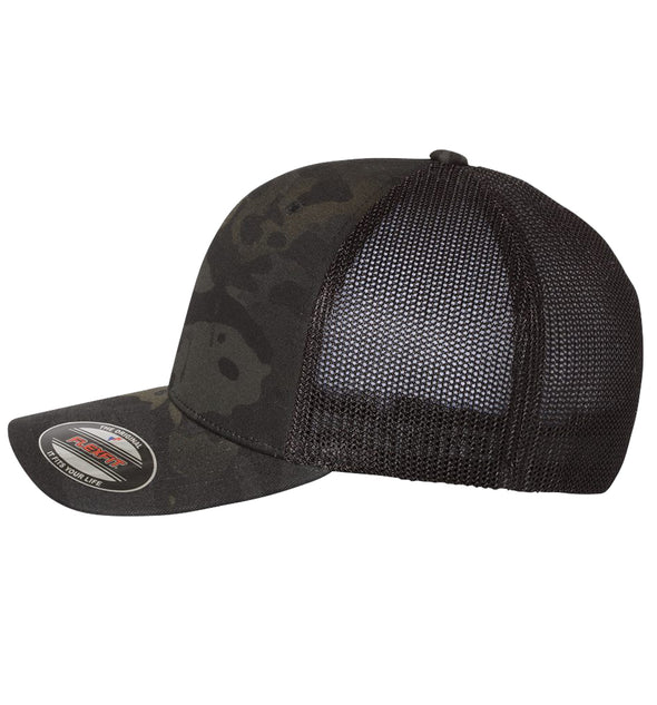 Inshore Slam 6 Panel Multicam Black/Black Flexfit Trucker Hat