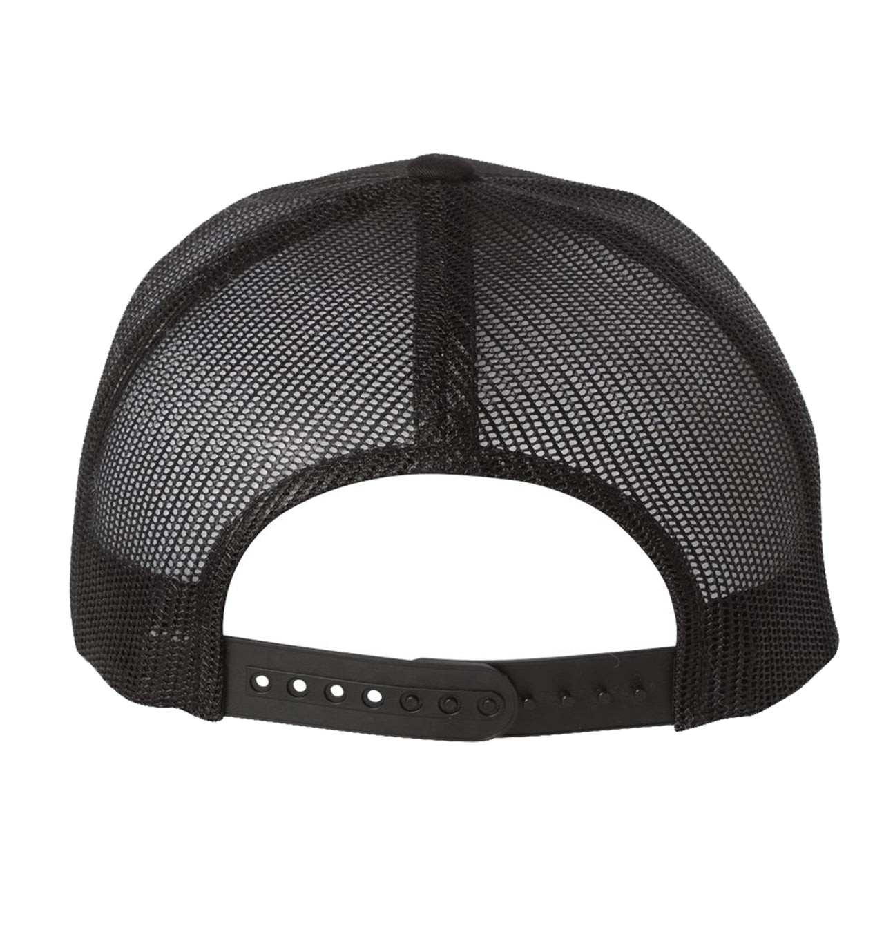 Flounder Kraken 6 Panel Trucker Snapback Black Black Hat