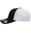 Blackfish Outfitters 6 Panel Trucker Snap Back Black White Hat