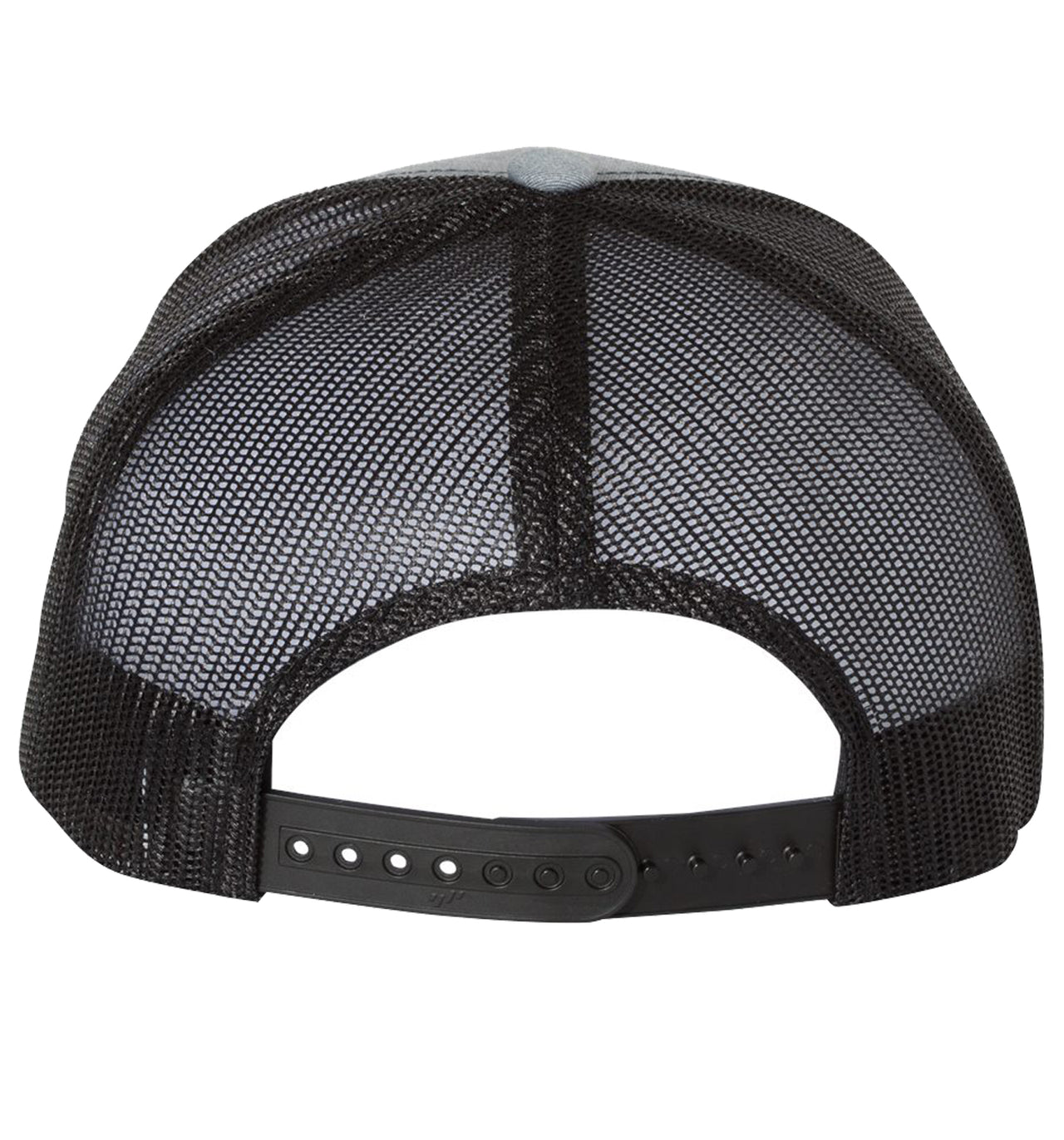 Striper Deco 6 Panel Trucker Snap Back Heather Grey Black Hat