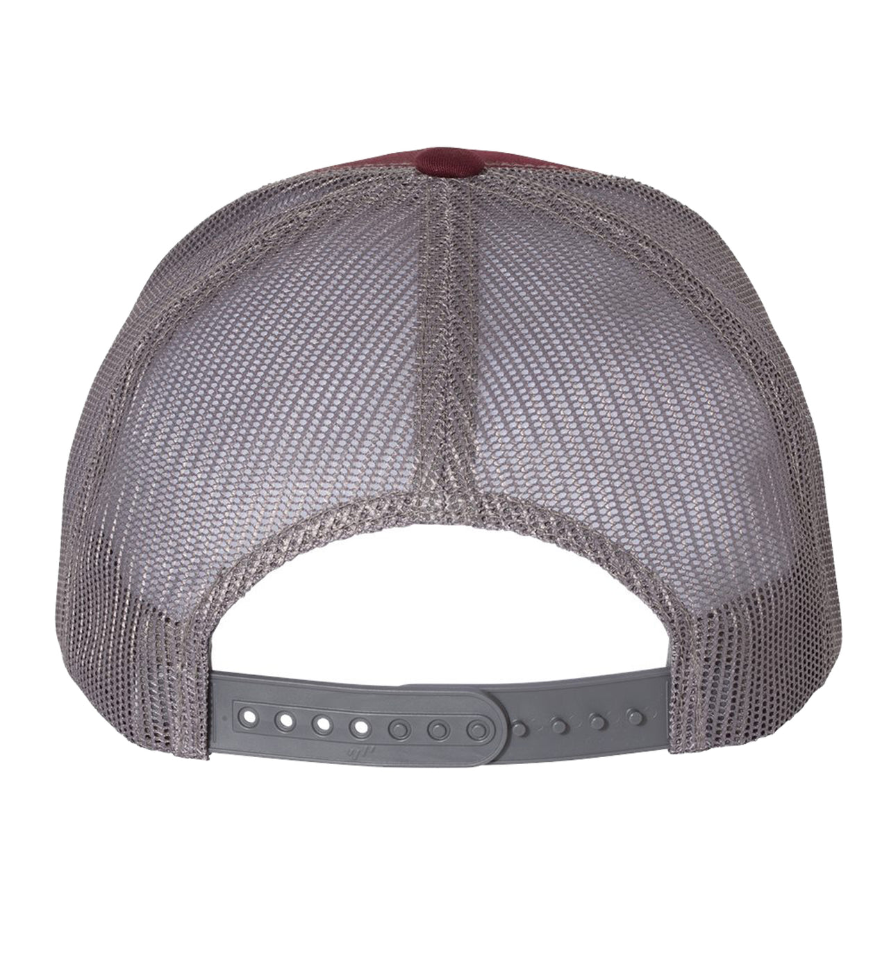 Mad Striper 6 Panel Trucker Snap Back Maroon Grey Hat
