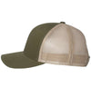 Size Matters Largemouth Bass 6 Panel Trucker Snap Back Hat Moss Khaki