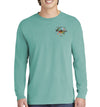 Maryland Blue Crab Long Sleeve Cotton Garment-Dyed Seafoam T-Shirt