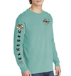 Maryland Blue Crab Long Sleeve Cotton Garment-Dyed Seafoam T-Shirt
