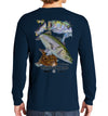 Men's Inshore Grand Slam Long Sleeve Cotton Garment-Dyed Navy T-Shirt