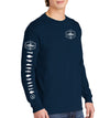 Men's Inshore Grand Slam Long Sleeve Cotton Garment-Dyed Navy T-Shirt