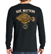 Men's Size Matters Flounder Long Sleeve Cotton Garment-Dyed T-Shirt