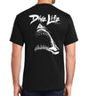Men's Dive Life Great White Shark Short Sleeve Black Cotton T-Shirt