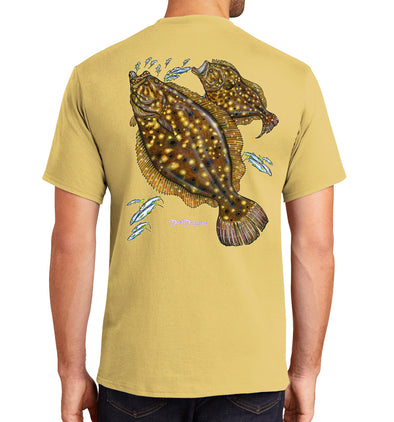 Men's Flounder Short Sleeve Cotton T-Shirt