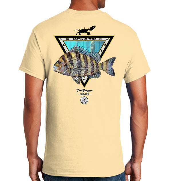 Men's Sheepshead Toothy Critters Short Sleeve Vegas Gold Cotton T-Shirt