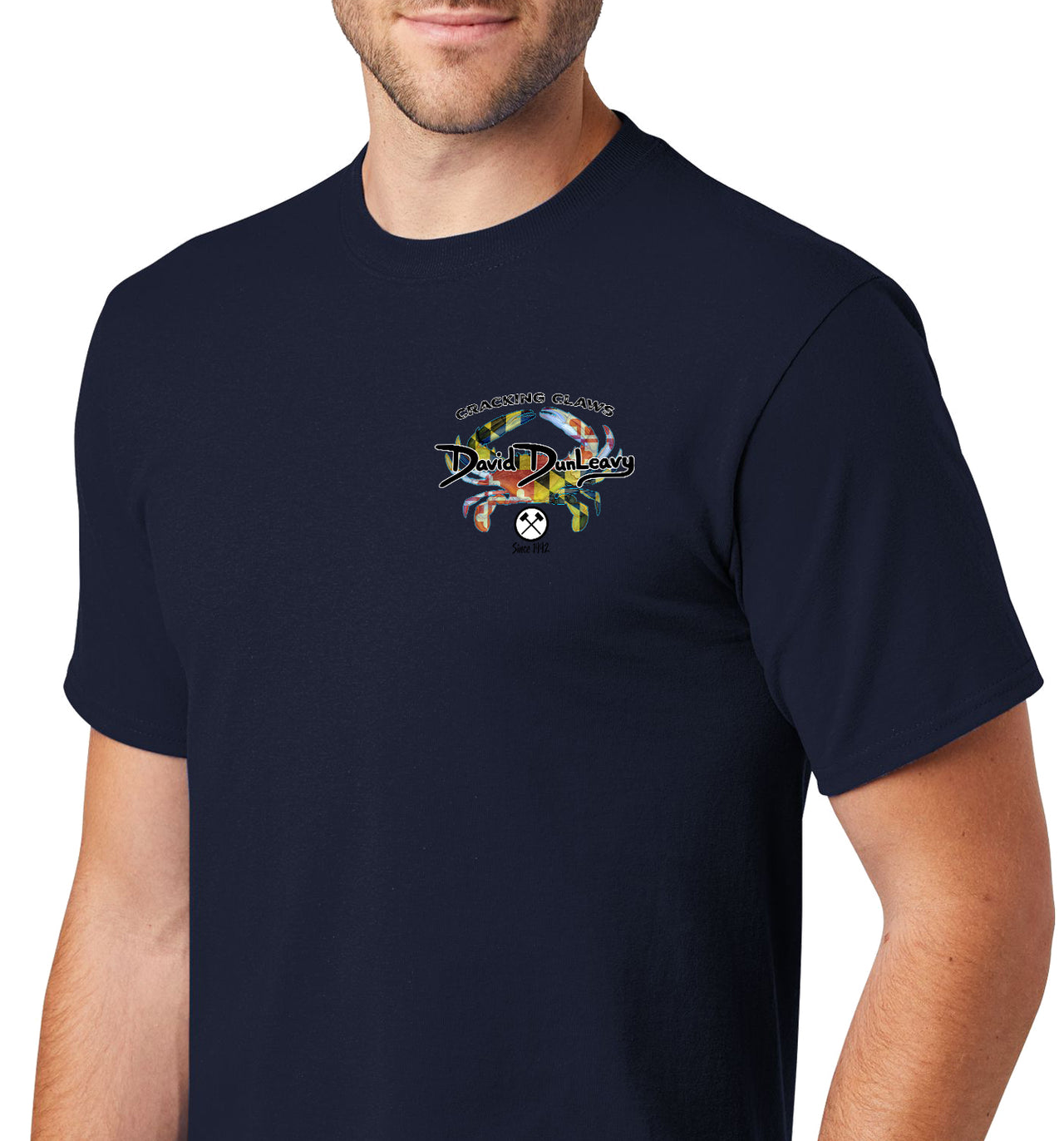 Men's Maryland Blue Crab Short Sleeve Navy Cotton T-Shirt