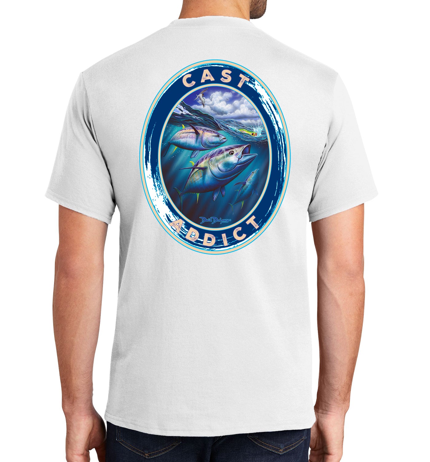 Men's Bluefin Tuna Short Sleeve White Cotton T-Shirt XXXL / White