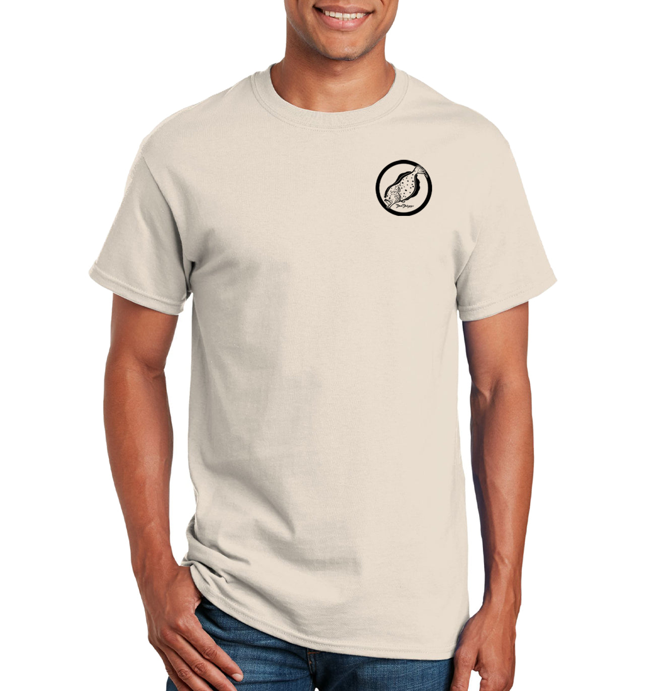 Men's Flounder Reef Short Sleeve Natural Cotton T-Shirt