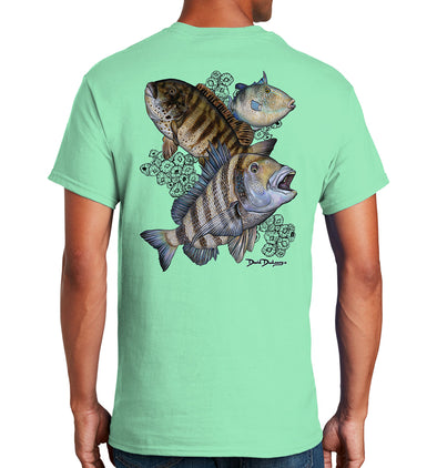 Men's Barnacle Slam Short Sleeve Mint Cotton T-Shirt