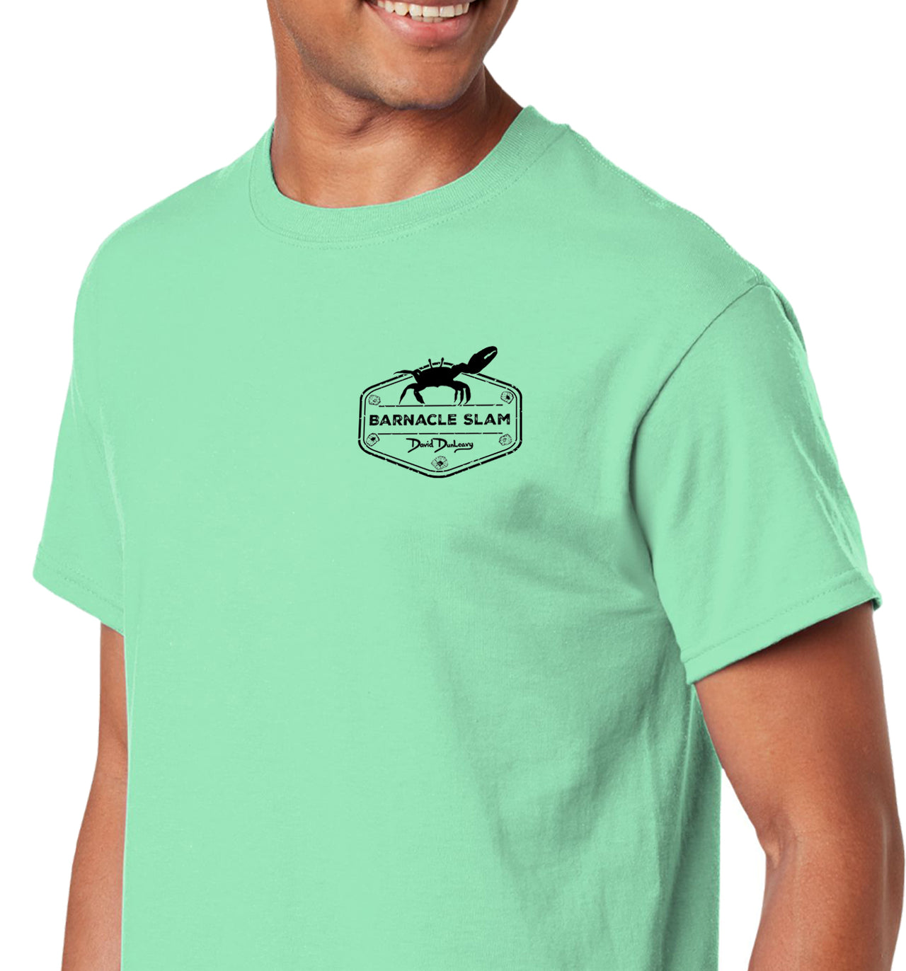 https://admin.shopify.com/store/dunleavyapparel/products?query=DDMMen's Barnacle Slam Short Sleeve Mint Cotton T-Shirt
