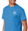 Men's Red White & Blue Crab Short Sleeve Heathered Sapphire Cotton T-Shirt