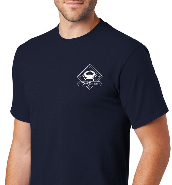 Men's Red White & Blue Crab Short Sleeve Navy Cotton T-Shirt