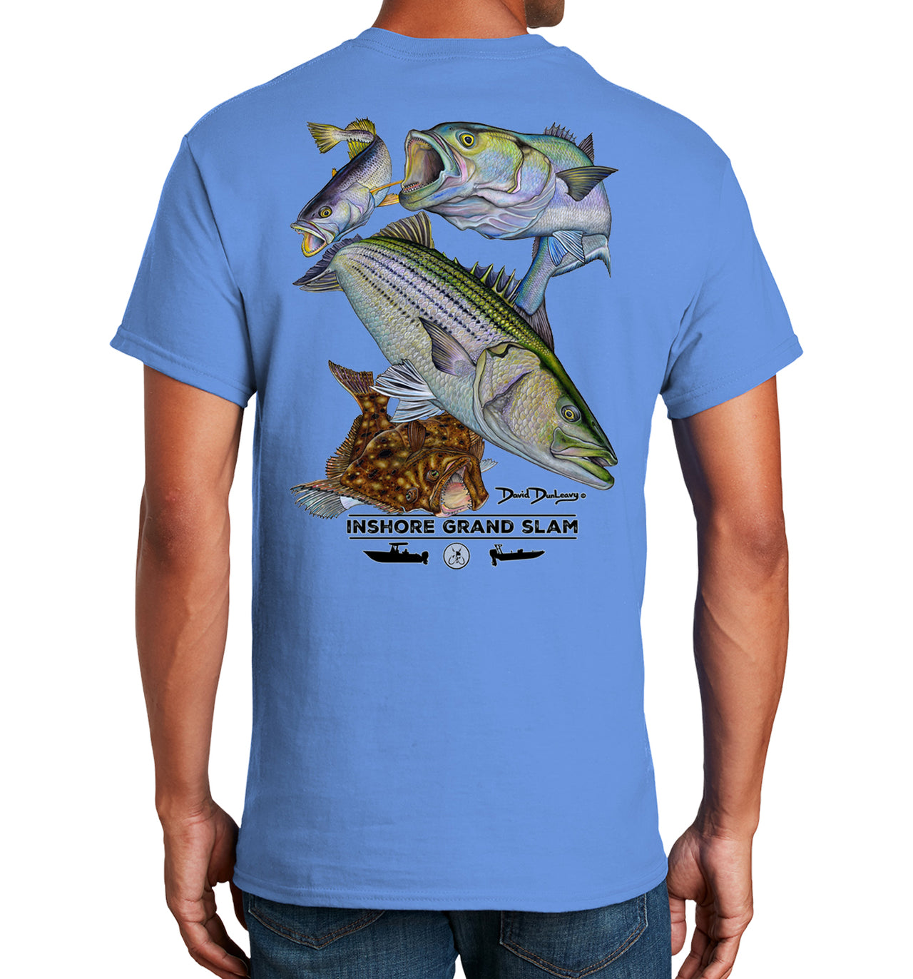 Men's Inshore Grand Slam Short Sleeve Carolina Blue Cotton T-Shirt