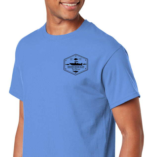 Men's Inshore Grand Slam Short Sleeve Carolina Blue Cotton T-Shirt