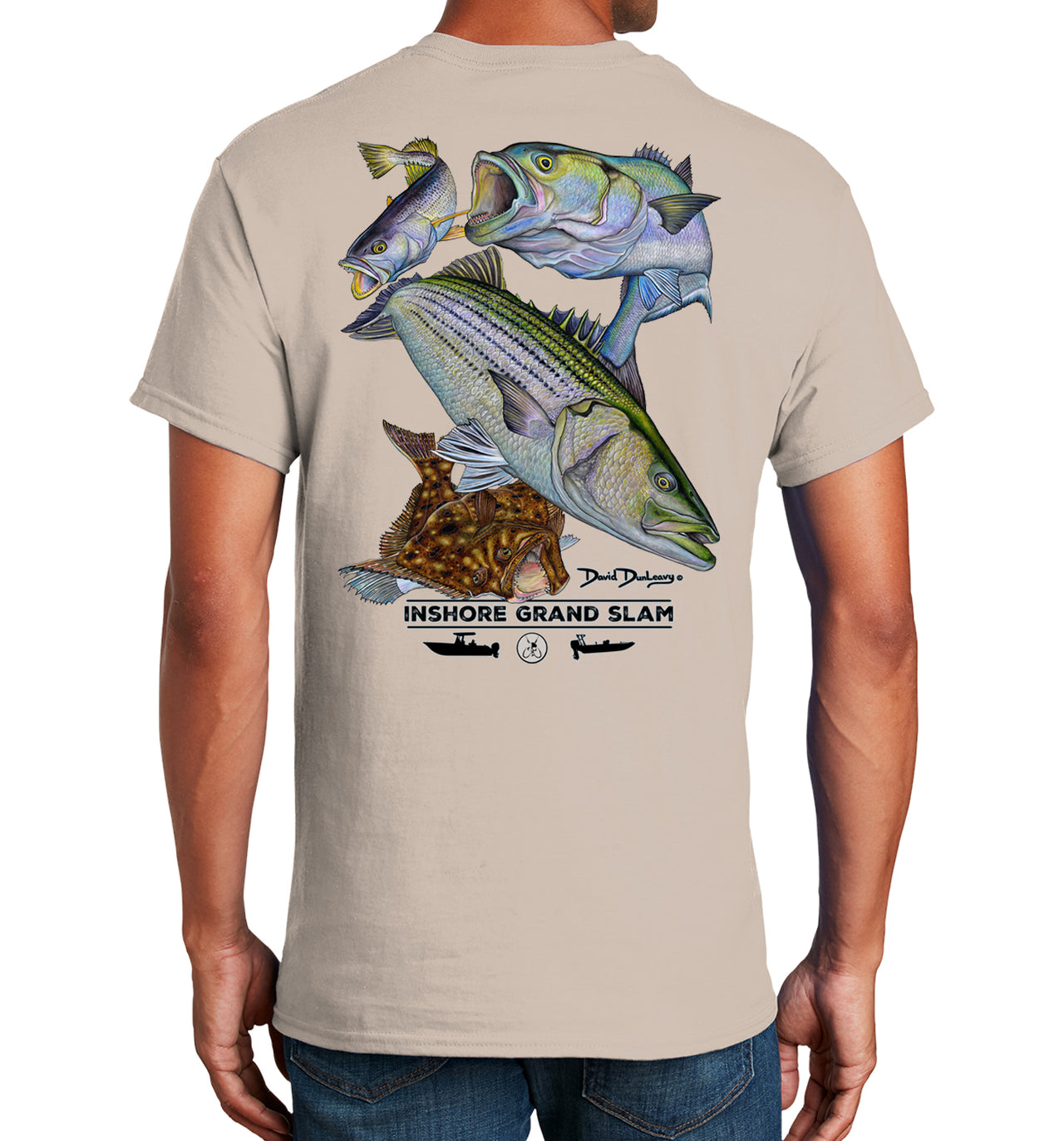 Men's Inshore Grand Slam Short Sleeve Sand Cotton T-Shirt