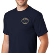 Men's Size Matters Flounder Short Sleeve Navy Cotton T-Shirt