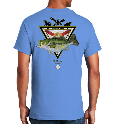 Men's Florida Bass Short Sleeve Carolina Blue Cotton T-Shirt