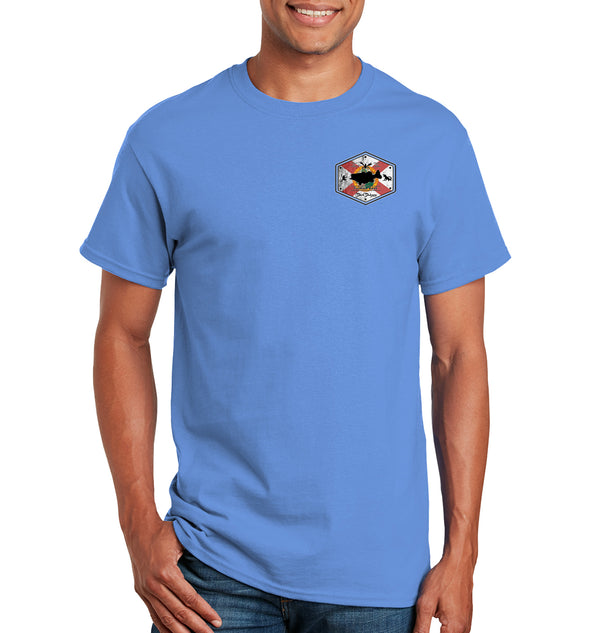 Men's Florida Bass Short Sleeve Carolina Blue Cotton T-Shirt