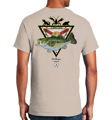 Men's Florida Bass Short Sleeve Sand Cotton T-Shirt