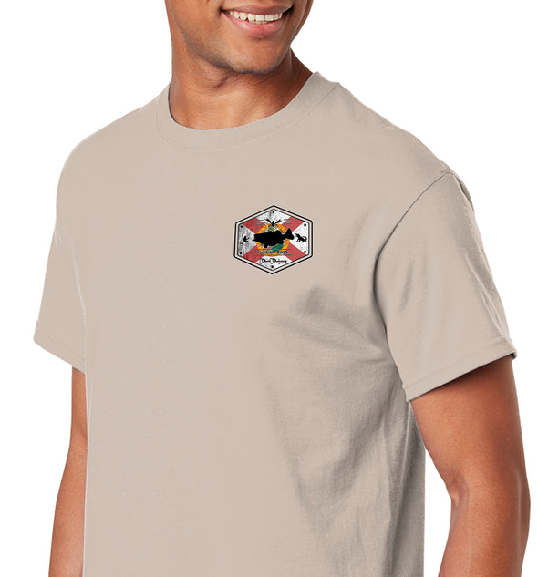 Men's Florida Bass Short Sleeve Sand Cotton T-Shirt