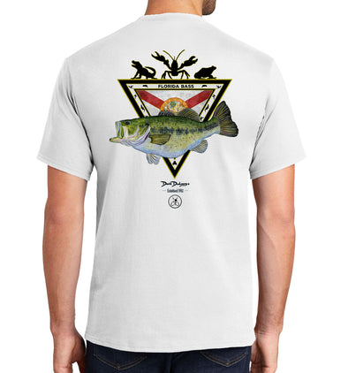 Men's Florida Bass Short Sleeve White Cotton T-Shirt