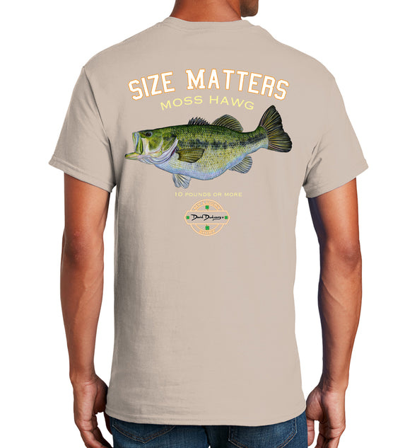 Men's Size Matters Largemouth Bass Short Sleeve Sand Cotton T-Shirt