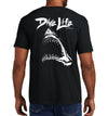 Men's Dive Life Great White Shark Short Sleeve Garment Dyed Black Pocket T-Shirt