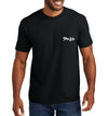 Men's Dive Life Great White Shark Short Sleeve Garment Dyed Black Pocket T-Shirt