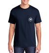 Men's Red, White & Blue Crab Short Sleeve Cotton Navy Pocket T-Shirt