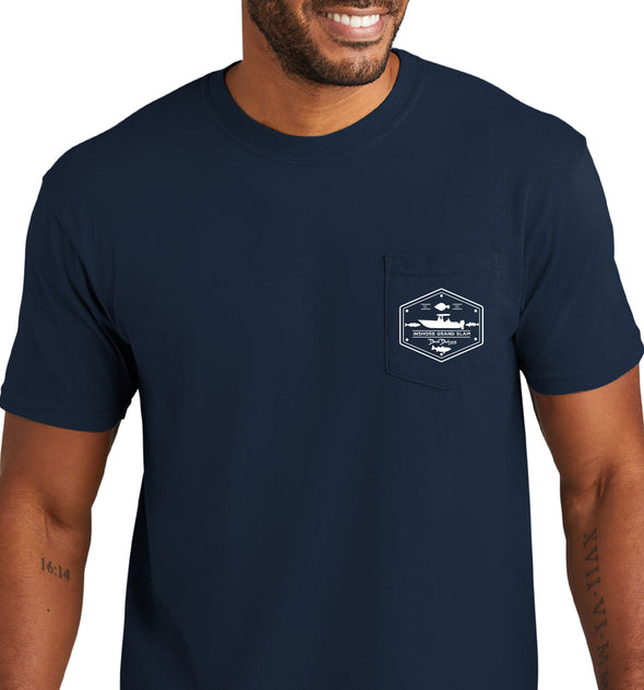 Men's Inshore Grand Slam Short Sleeve Garment Dyed True Navy Pocket T-Shirt