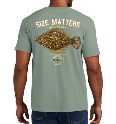 Men's Size Matters Flounder Short Sleeve Garment Dyed Bay Pocket T-Shirt