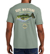 Men's Size Matters Largemouth Bass Short Sleeve Garment Dyed Bay Pocket T-Shirt