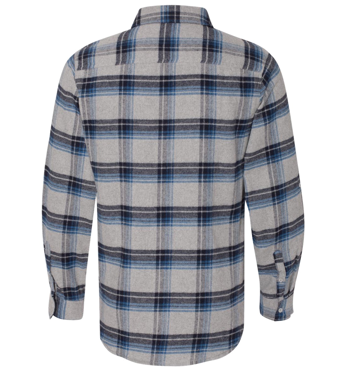 MADISONBLUE OPEN COLLAR SHIRT FLANNEL  灰 Port Authority Men's Grey/Cream Open Plaid Plaid Flannel Shirt