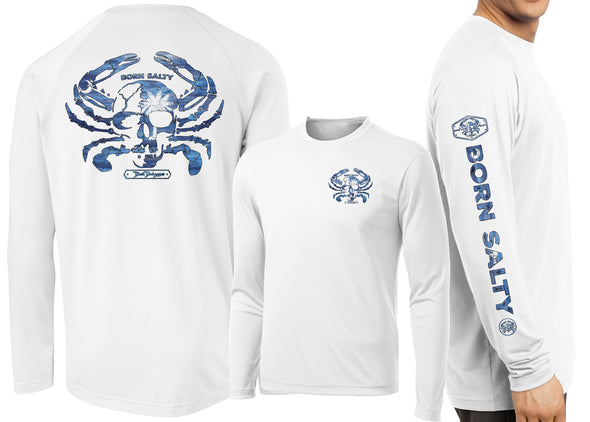 Men’s Performance South Carolina Born Salty Skull Crab Long Sleeve