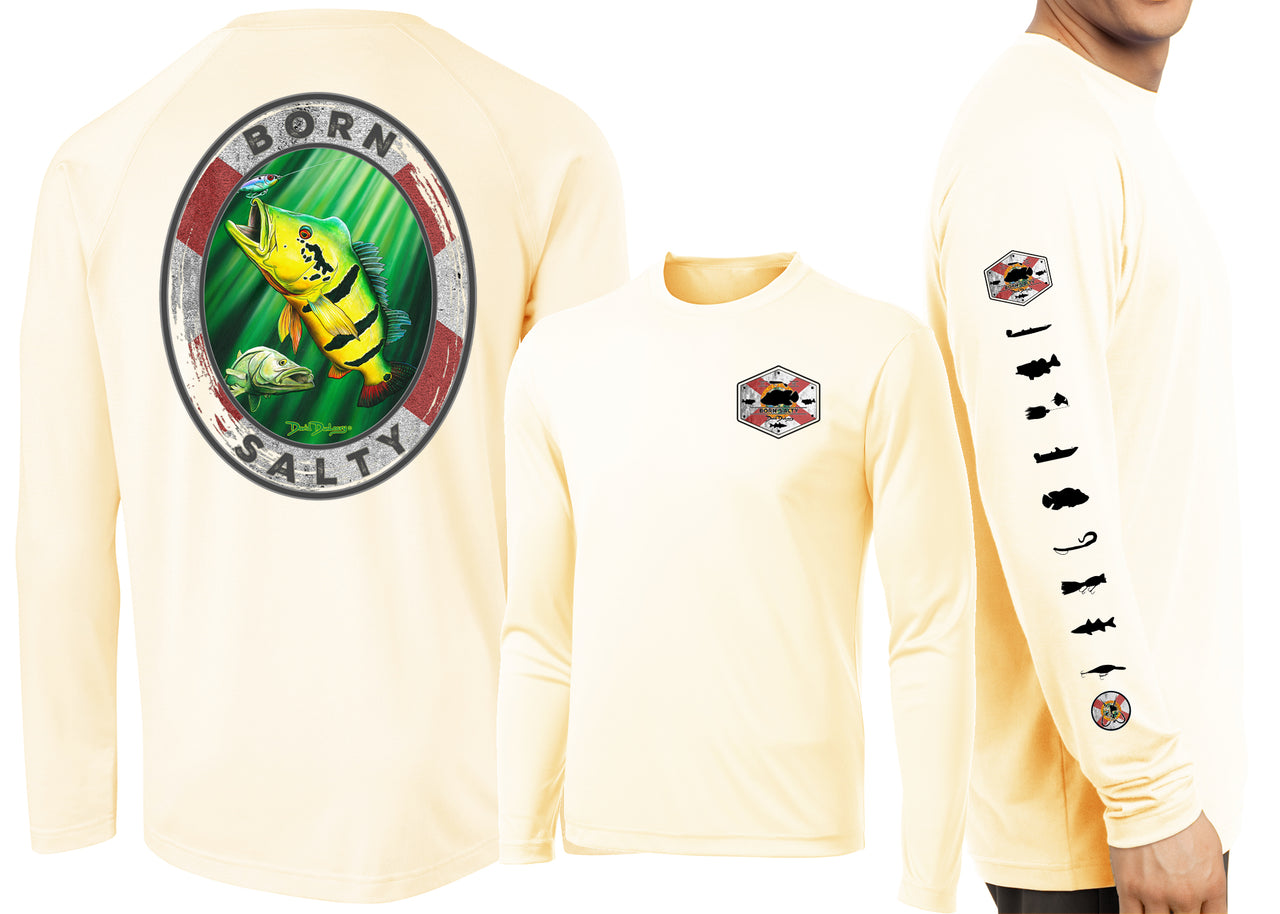 Men’s Performance Born Salty Peacock Bass & Snook Long Sleeve