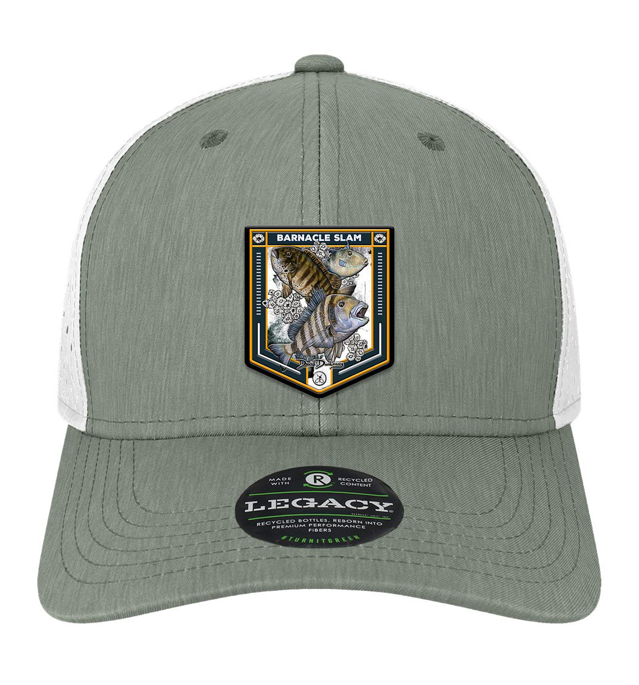 Barnacle Slam Performance Dark Grey White Hat