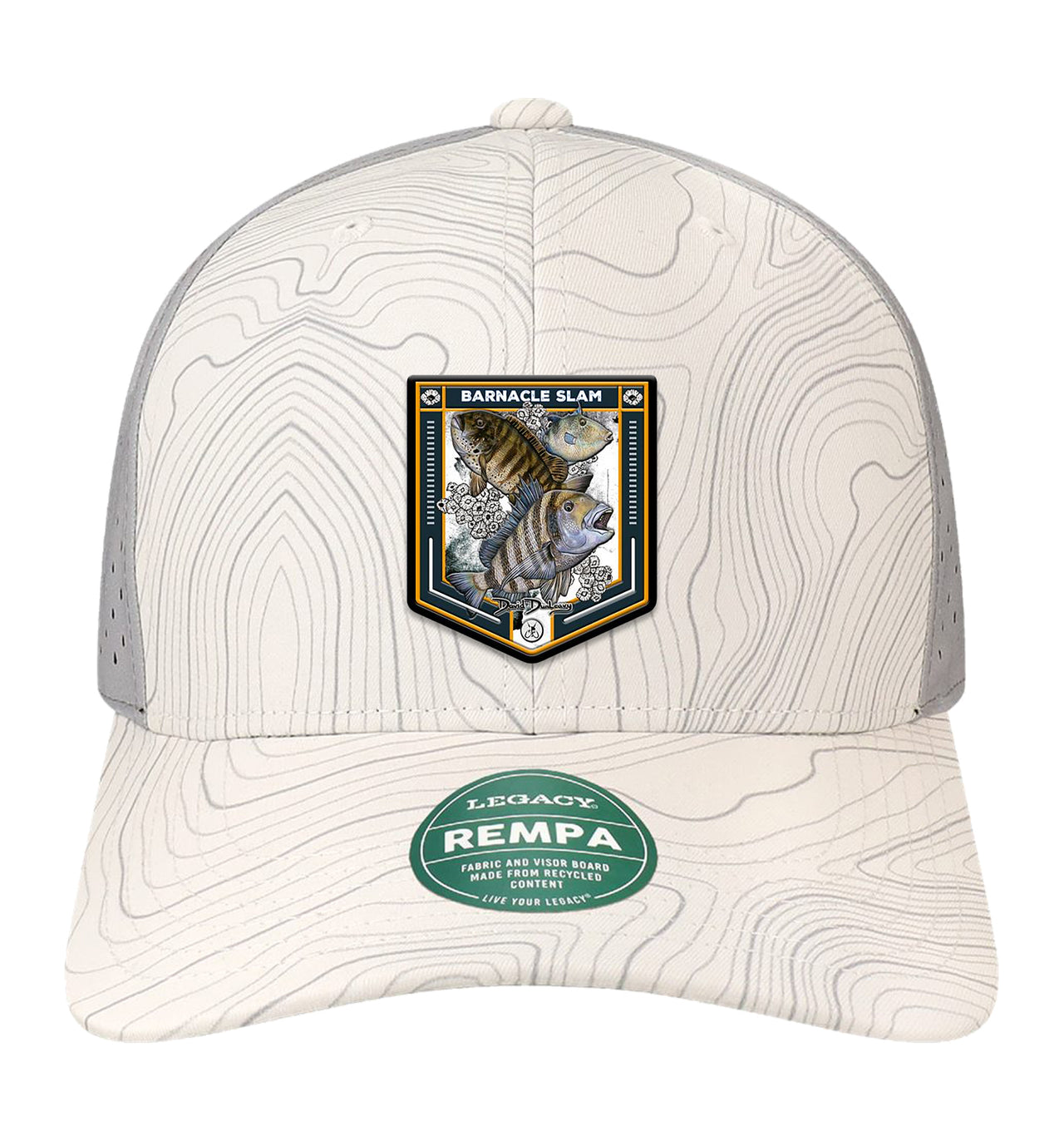 Barnacle Slam Performance White Grey Topo Hat