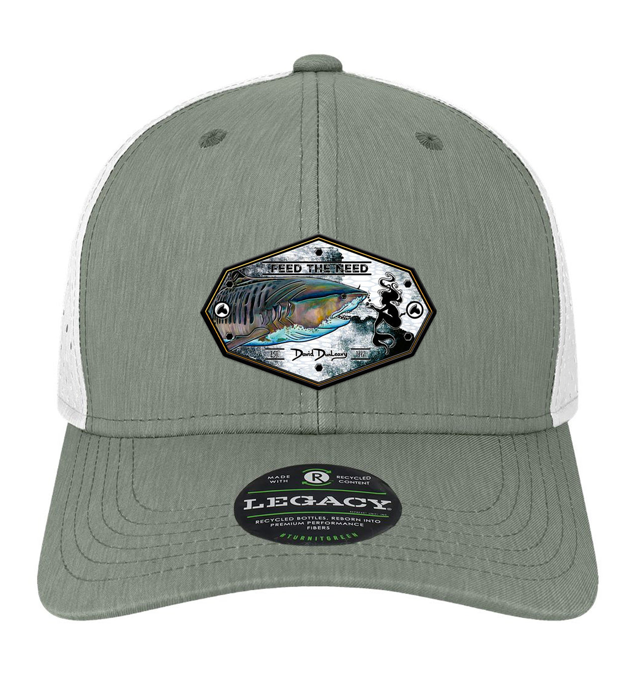 Tiger Shark & Mermaid Performance Dark Grey White Hat