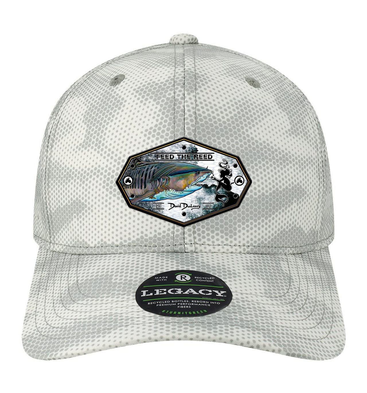 Tiger Shark & Mermaid Performance Grey Camo Dots Hat