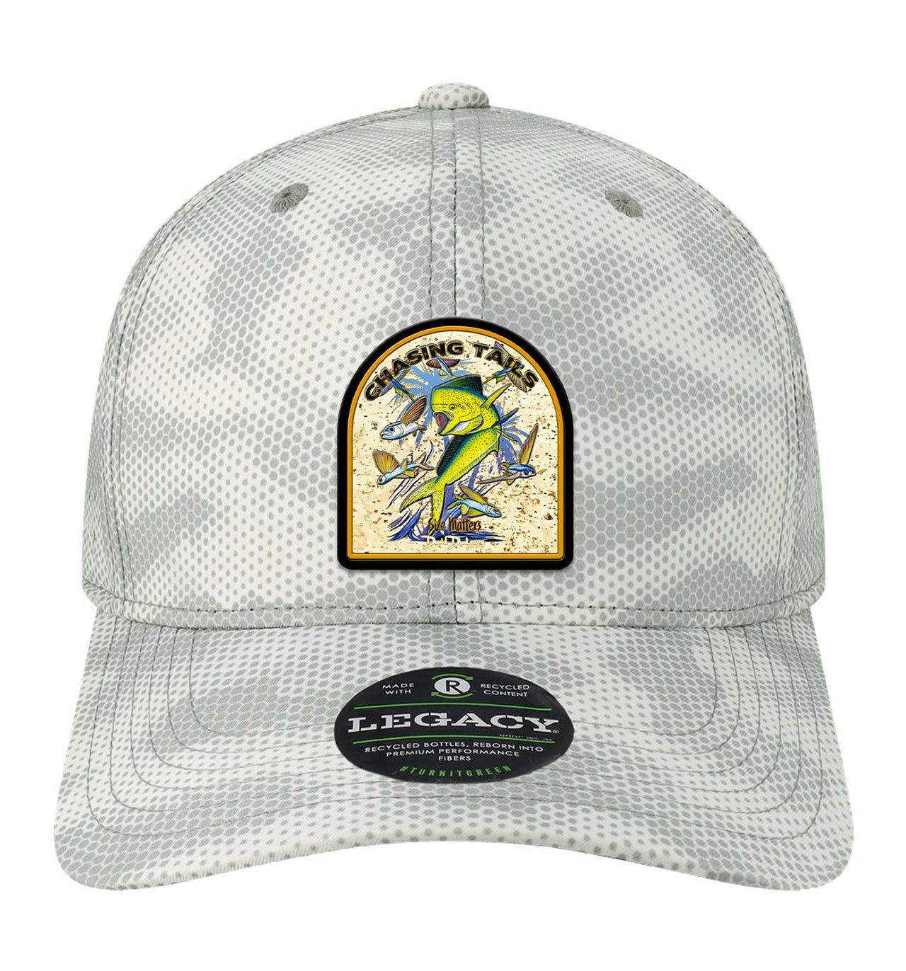 Chasing Tails Mahi Performance Grey Camo Dots White Hat