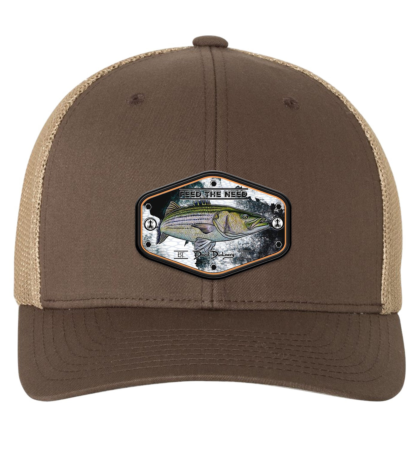 Stripah Kraken Panel Brown Khaki Flexfit Trucker Hat