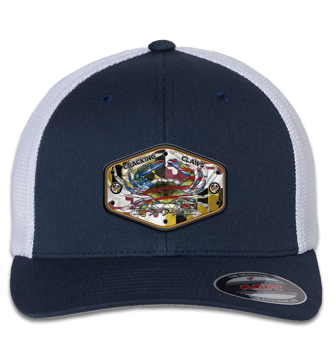 Maryland Ameri Blue Crab 6 Panel Navy White Flexfit Trucker Hat